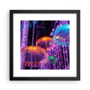 Poster în ramă neagră - Fântână de lumină - 30x30 cm