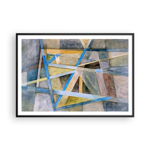 Poster în ramă neagră - Drept sau de-a curmezișul? - 100x70 cm