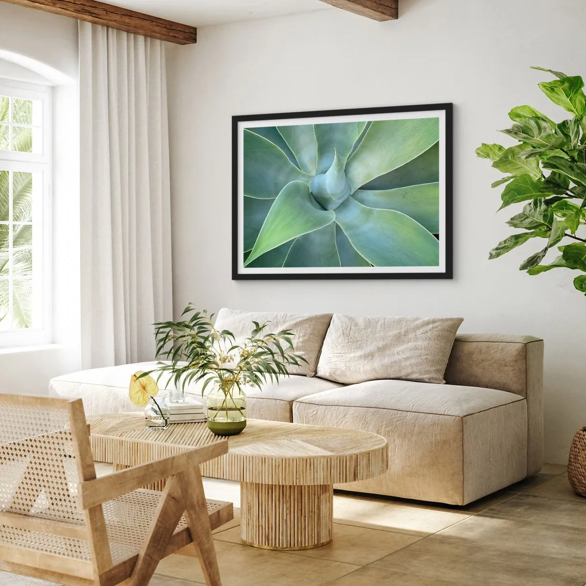 Poster în ramă neagră - Nașterea verdeții - 70x50 cm