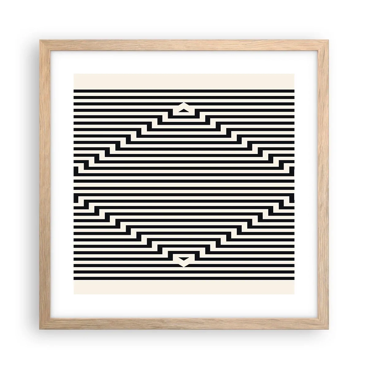 Poster în ramă de stejar deschis - Iluzie geometrică - 40x40 cm