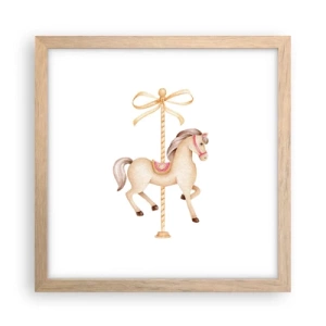 Poster în ramă de stejar deschis - Într-un trap grațios - 30x30 cm