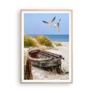 Poster în ramă de stejar deschis - Scăldate în vânt - 70x100 cm