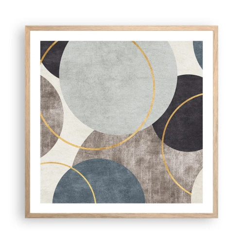 Poster în ramă de stejar deschis - Roată cu roată - 60x60 cm