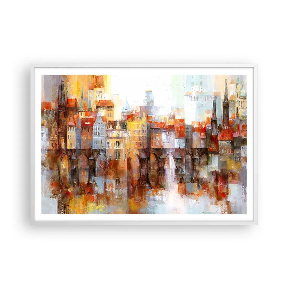 Poster în ramă albă - Frumos și sub pod - 100x70 cm