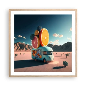 Poster în ramă de stejar deschis - Gustul vacanței - 60x60 cm