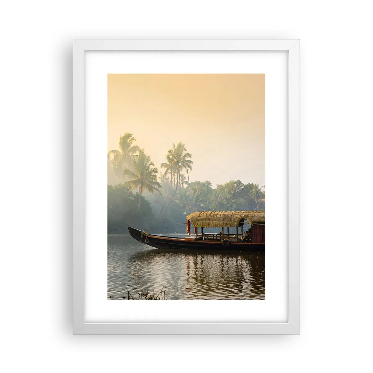 Poster în ramă albă - Casă pe râu - 30x40 cm