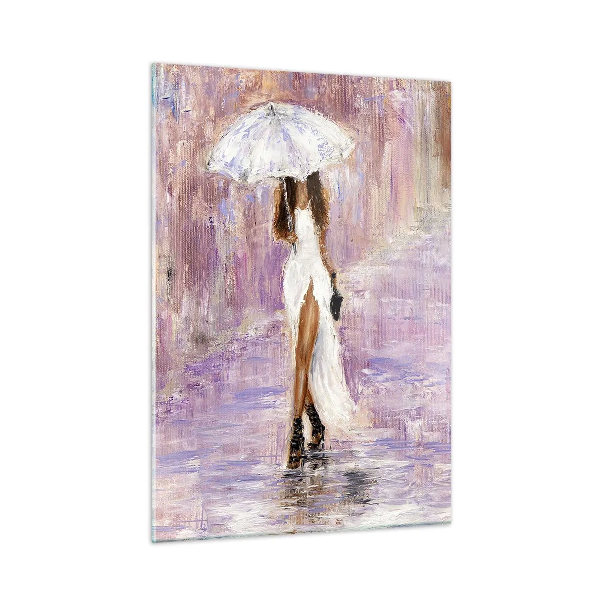 Tablou pe sticlă - În ploaia de liliac - 50x70 cm