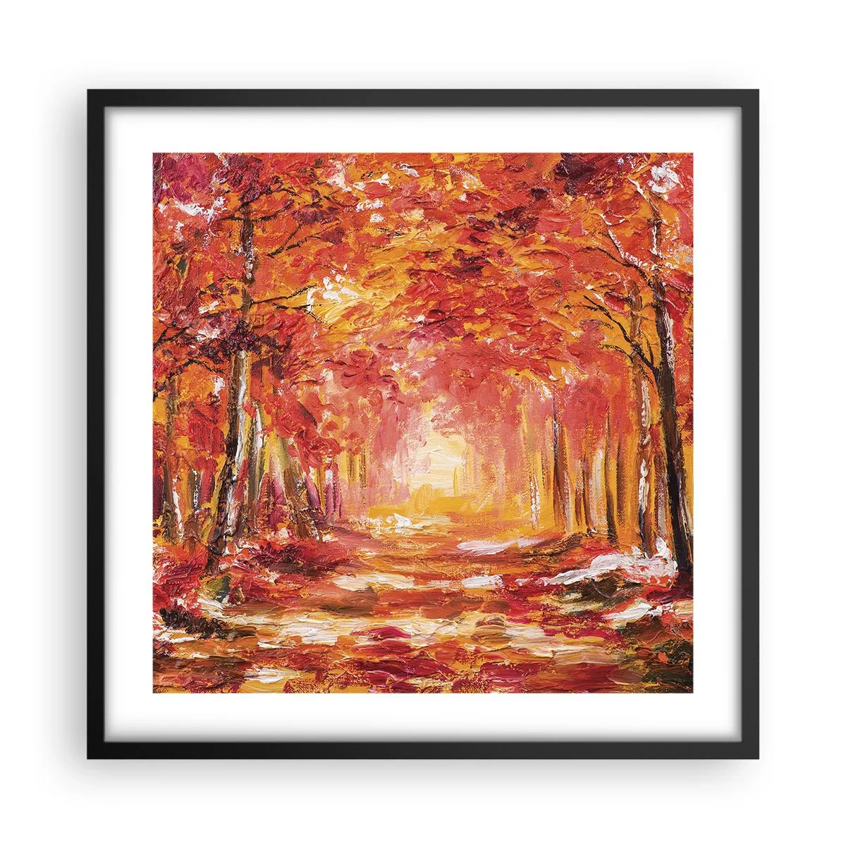 Poster în ramă neagră - Pădurea de cupru - 50x50 cm