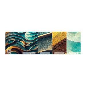 Mostră de Tapet Standard Eco - Meandre de albastru - Valuri, Abstracția, Tridimensional - 100x30 cm
