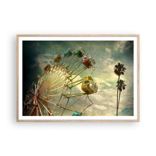 Poster în ramă de stejar deschis - Hai la distracție… - 100x70 cm