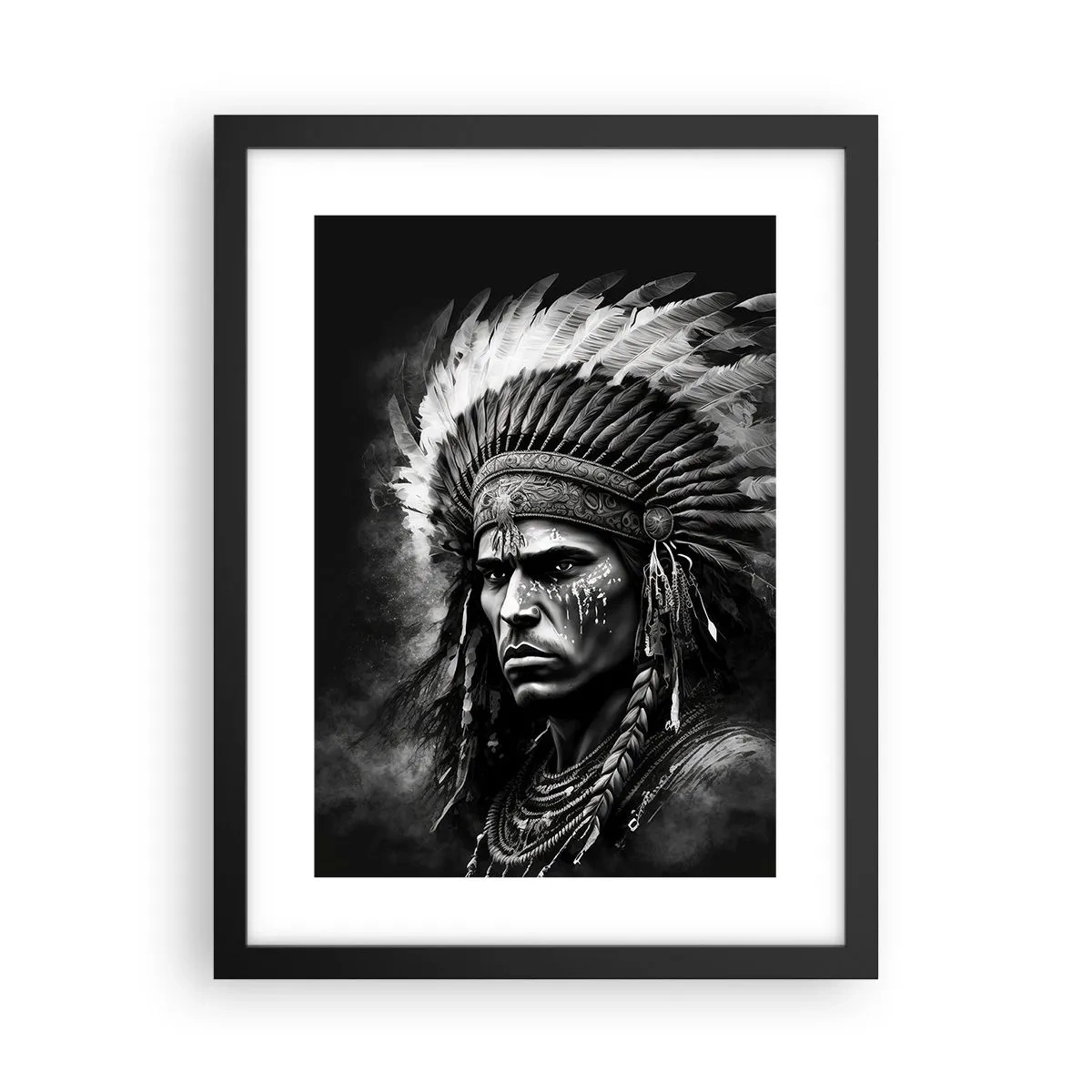 Poster în ramă neagră - Conducător și luptător - 30x40 cm