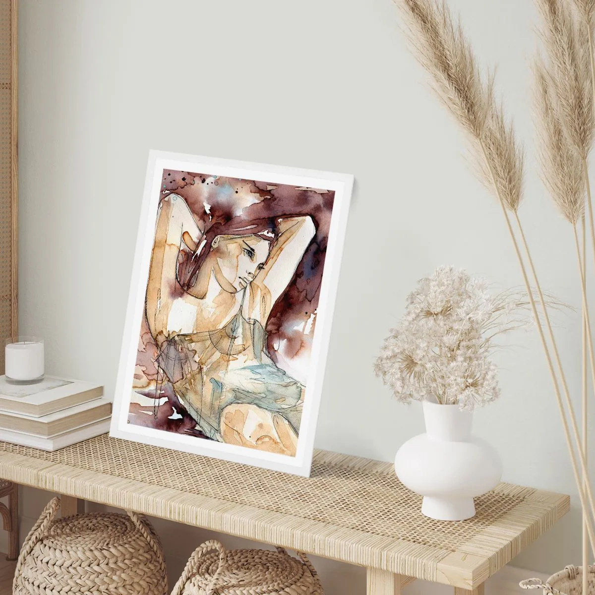 Poster în ramă albă - Într-o dispoziție mov deschis - 50x70 cm