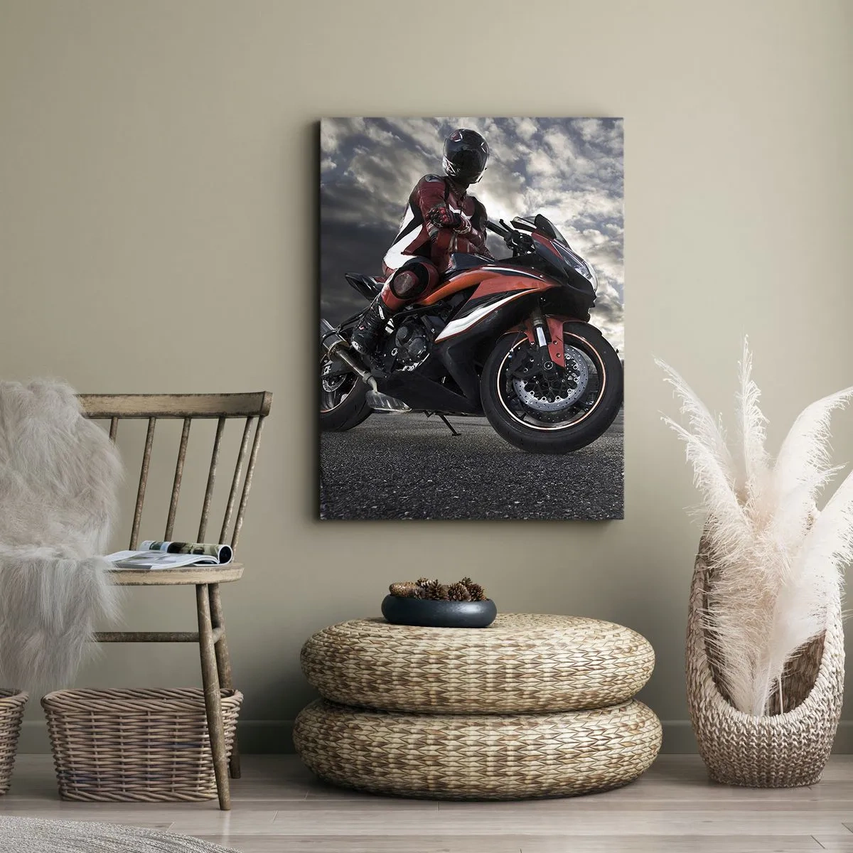 Tablou pe pânză - Călărețul întunecat - 55x100 cm