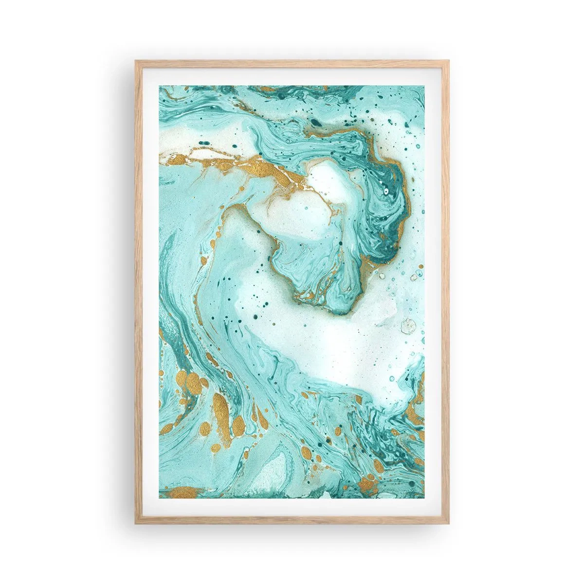 Poster în ramă de stejar deschis - Sub marele val al perioadei Edo - 61x91 cm