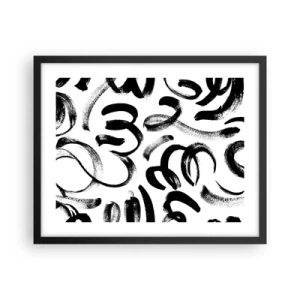 Poster în ramă neagră - Negru pe alb - 50x40 cm