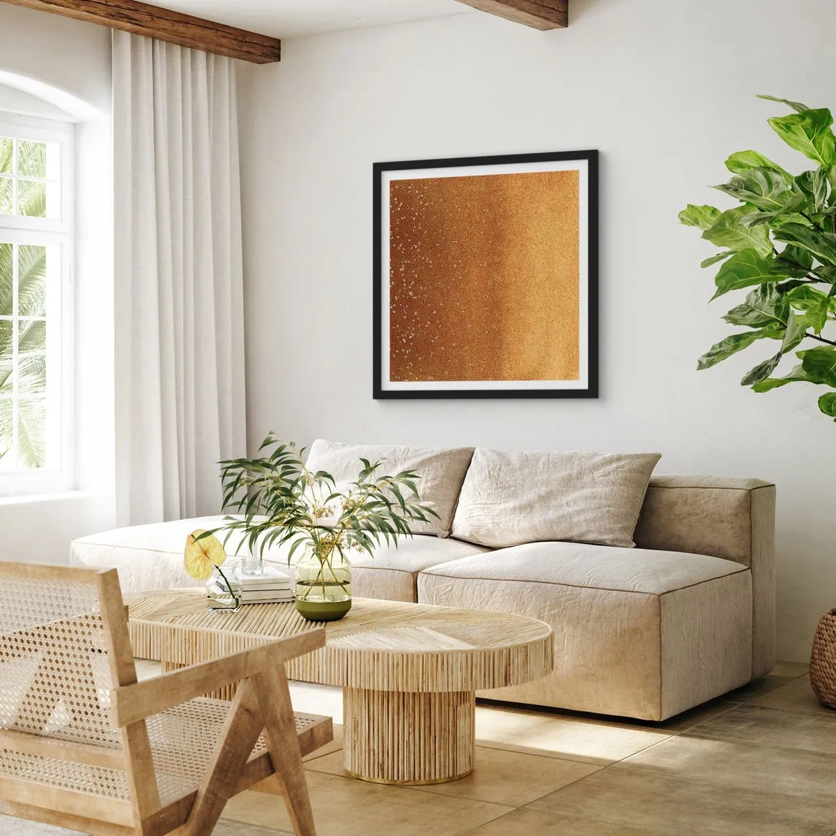 Poster în ramă neagră - Nașterea luminii - 60x60 cm