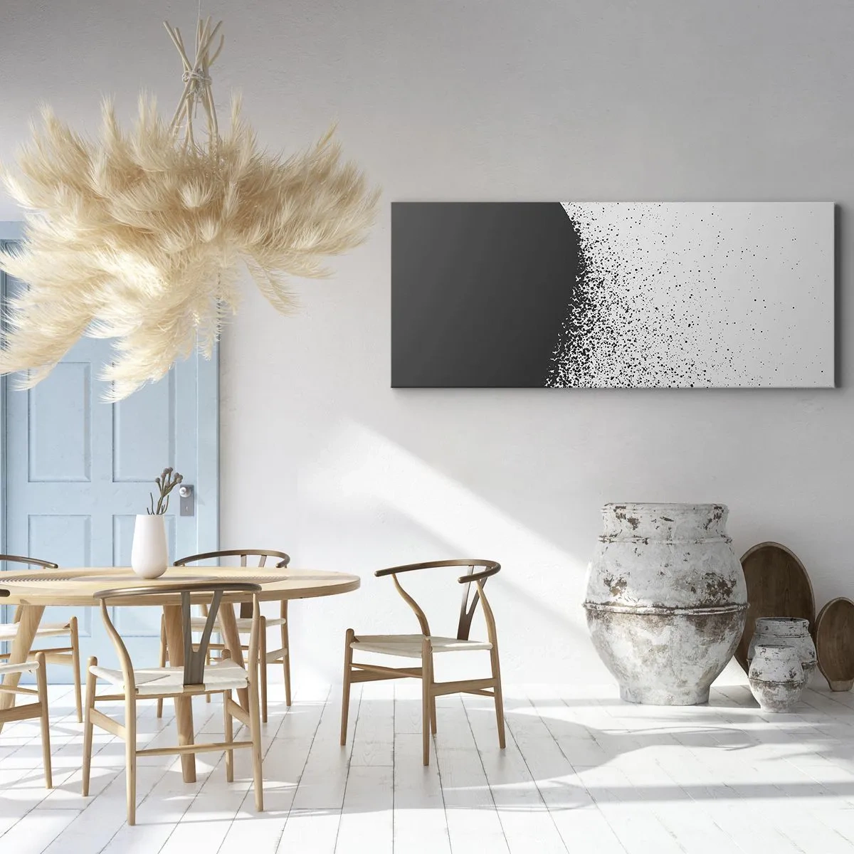 Tablou pe pânză - Mișcarea particulelor - 100x40 cm