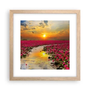 Poster în ramă de stejar deschis - Viața secretă a lacului - 30x30 cm