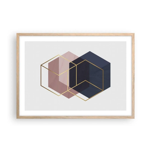 Poster în ramă de stejar deschis - Puterea simplității - 70x50 cm