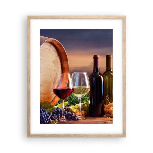 Poster în ramă de stejar deschis - Aici viața are un gust - 40x50 cm