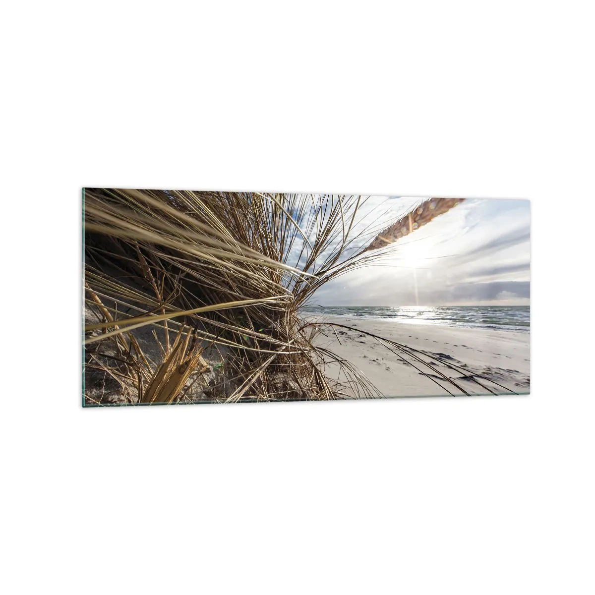 Tablou pe sticlă - O întâlnire a elementelor - 120x50 cm