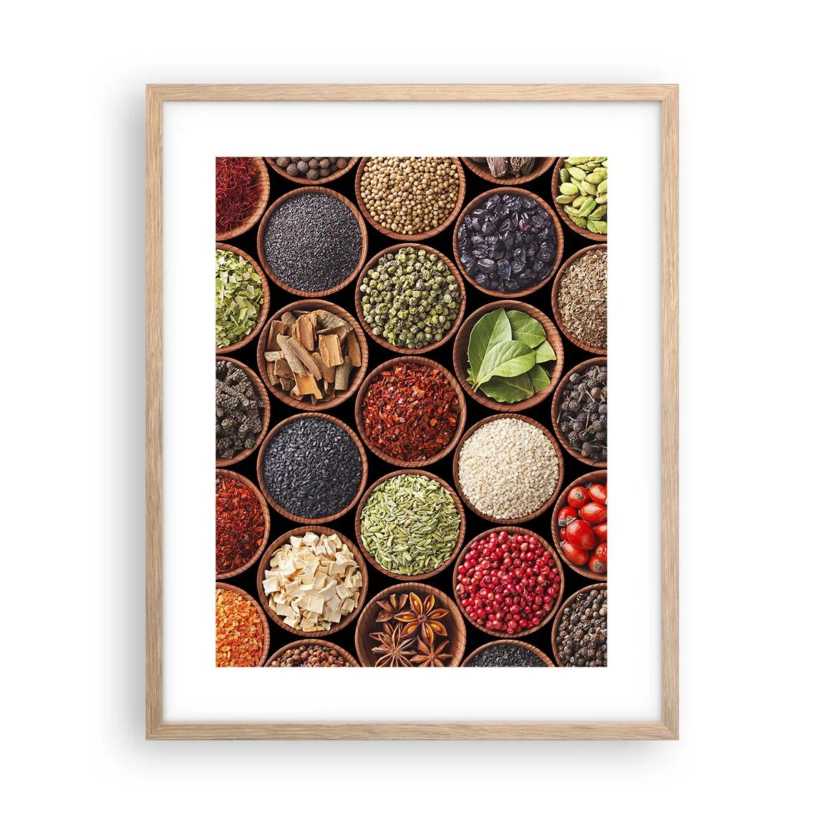 Poster în ramă de stejar deschis - Toate gusturile lumii - 40x50 cm