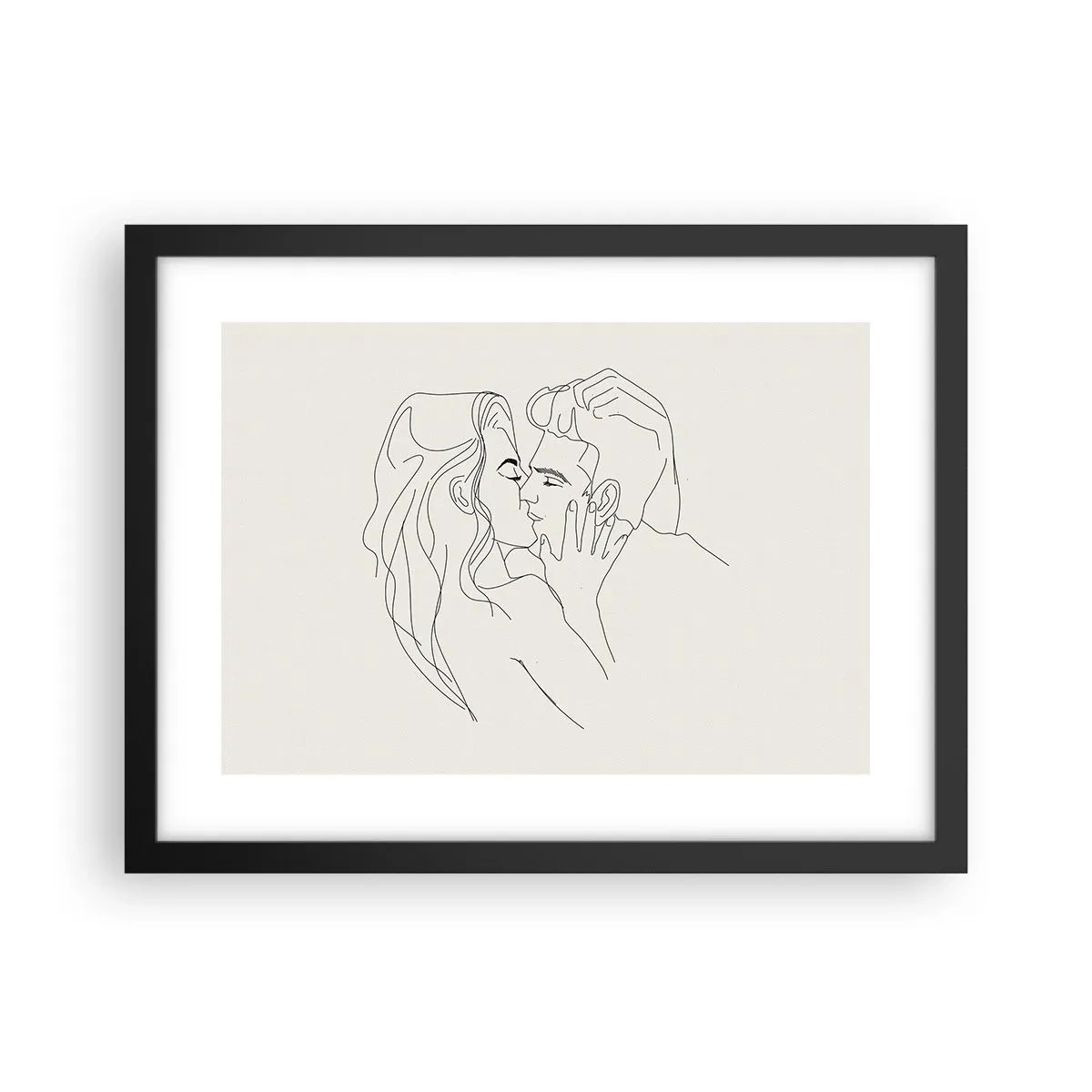 Poster în ramă neagră - Încurcați în sentimente - 40x30 cm