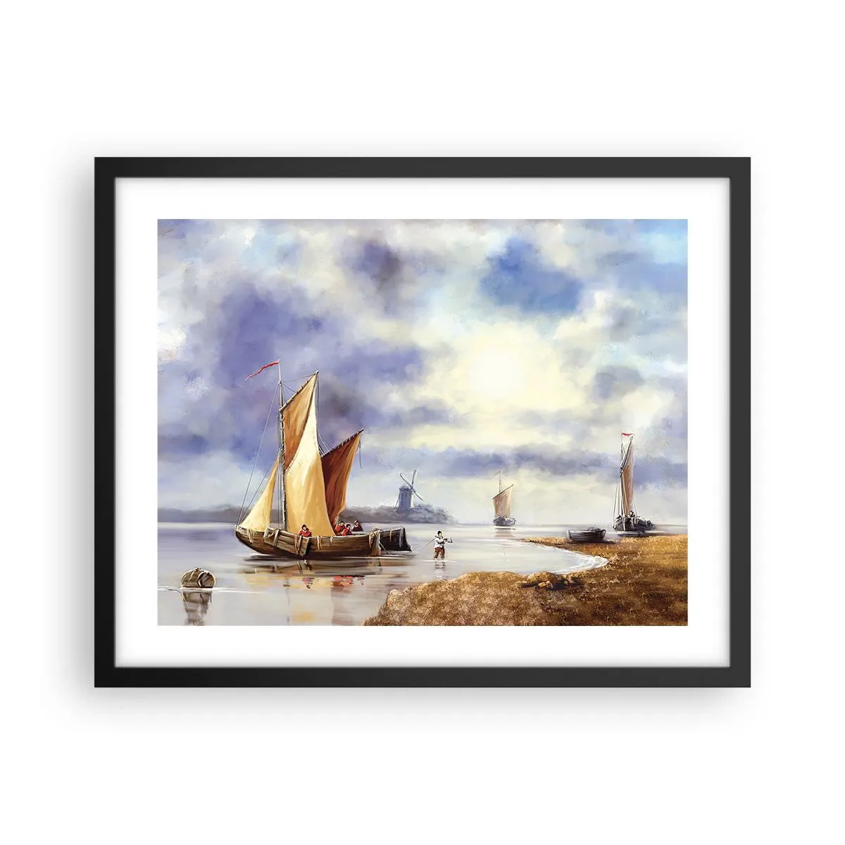 Poster în ramă neagră - Întoarcerea marinarilor - 50x40 cm