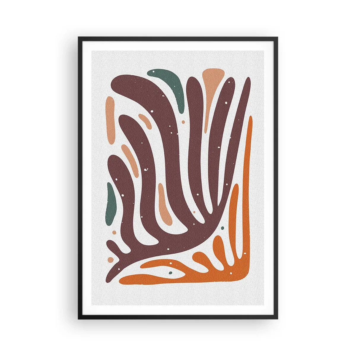 Poster în ramă neagră - Compoziție organică radială - 70x100 cm