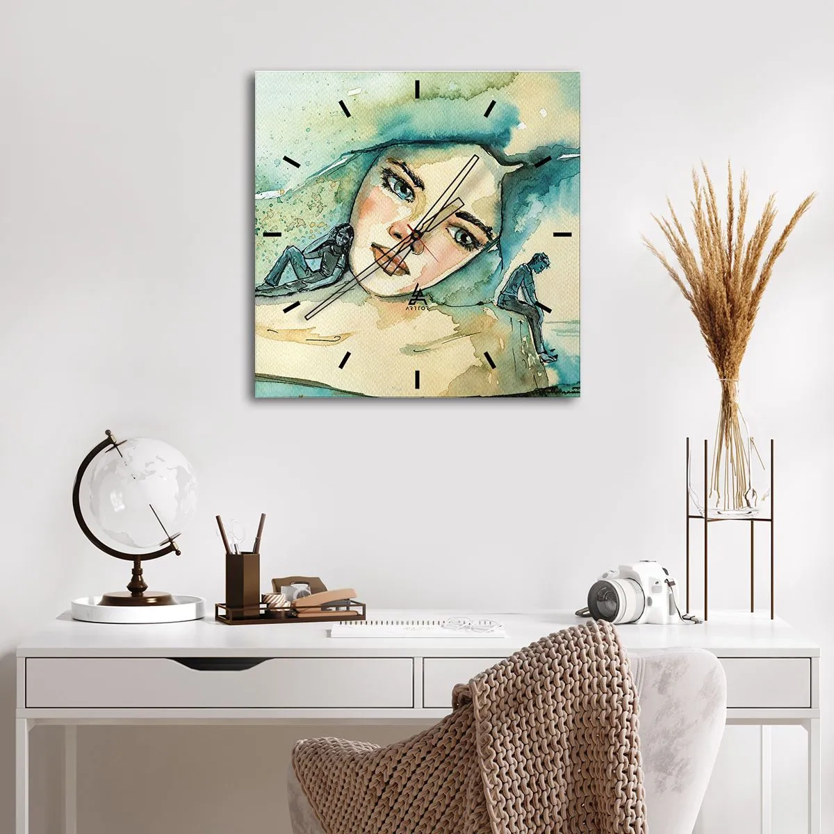 Ceas de perete - Ceas pe sticlă - Am I blue? - 30x30 cm