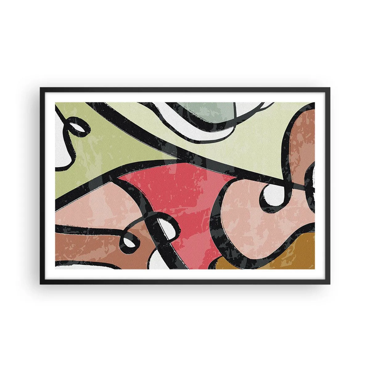 Poster în ramă neagră - Piruetă printre culori - 91x61 cm