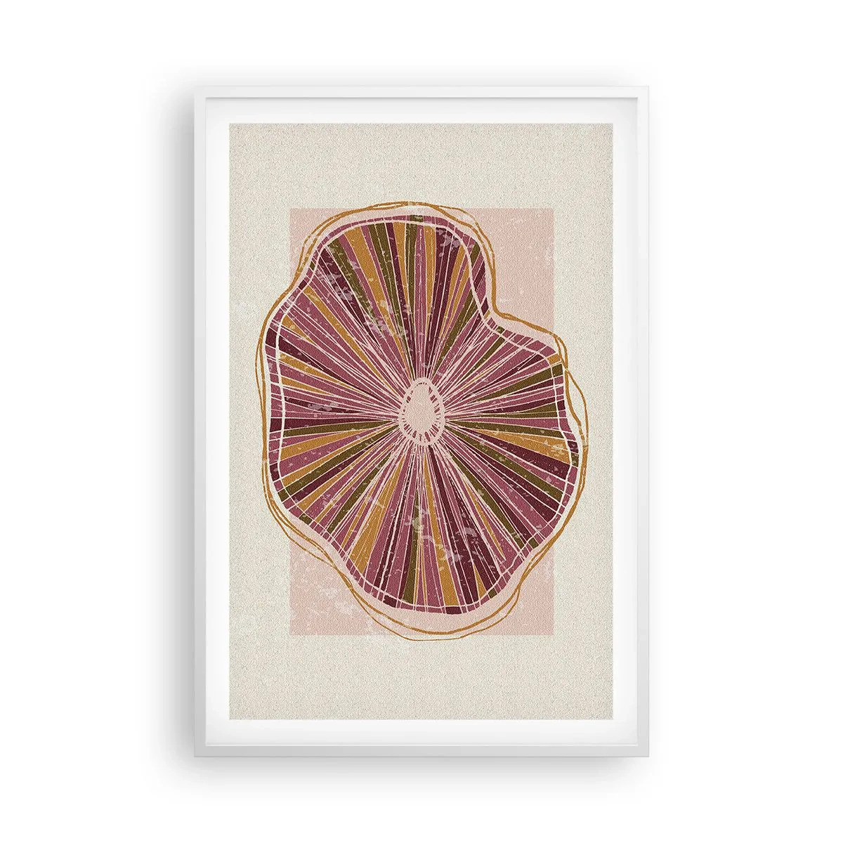 Poster în ramă albă - Abstracția radială - 61x91 cm