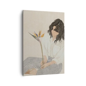 Tablou pe pânză - Portret cu o floare exotică - 50x70 cm