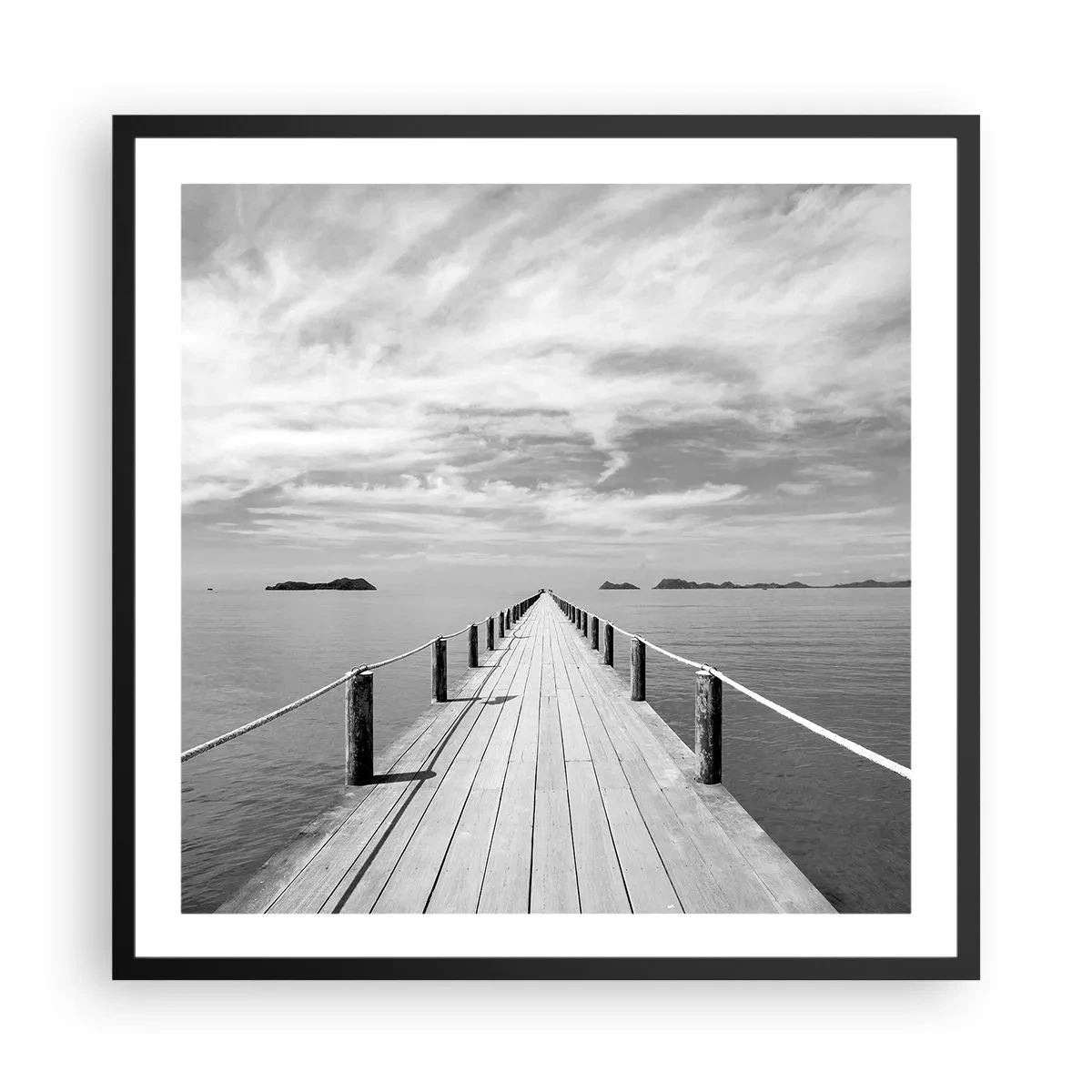 Poster în ramă neagră - Ce zici de o călătorie... - 60x60 cm