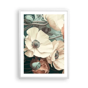 Poster în ramă albă - Șoapta macilor - 50x70 cm