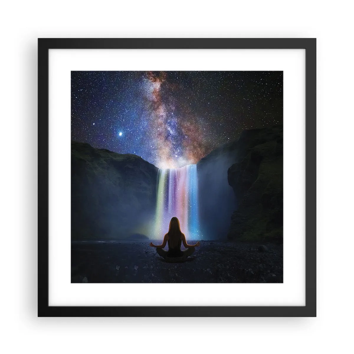 Poster în ramă neagră - Armonie absolută - 40x40 cm