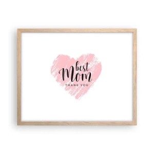 Poster în ramă de stejar deschis - Întotdeauna la momentul potrivit - 50x40 cm