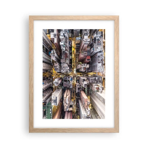 Poster în ramă de stejar deschis - Salutări din Hongkong - 30x40 cm