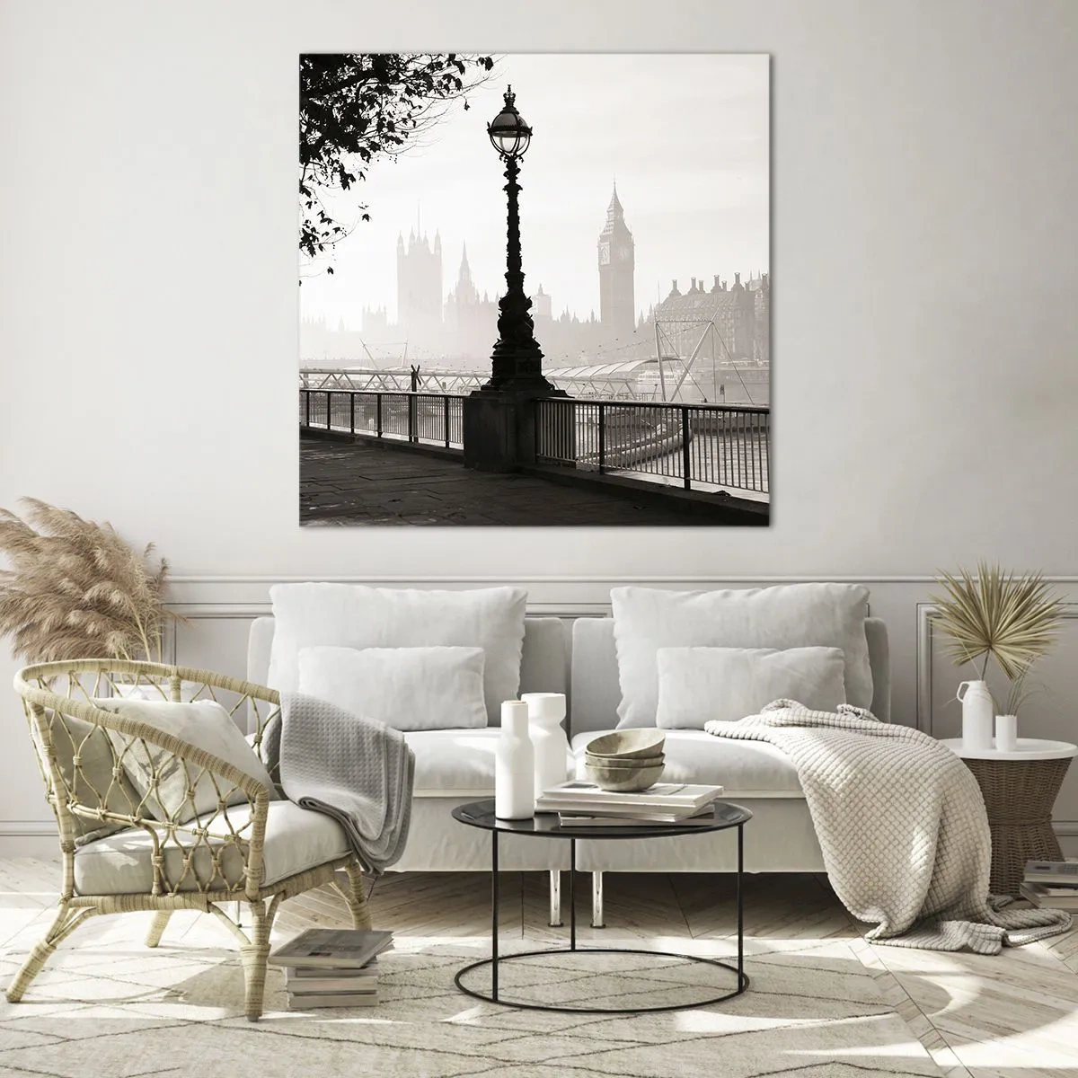 Tablou pe sticlă - Londra de dimineața - 30x30 cm