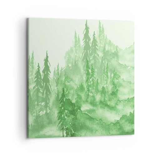 Tablou pe pânză - Neclar prin ceața verde - 50x50 cm