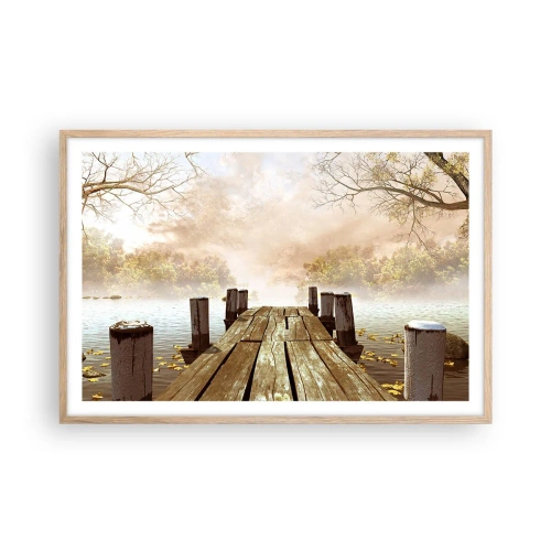 Poster în ramă de stejar deschis - Tristețea blândă a toamnei - 91x61 cm