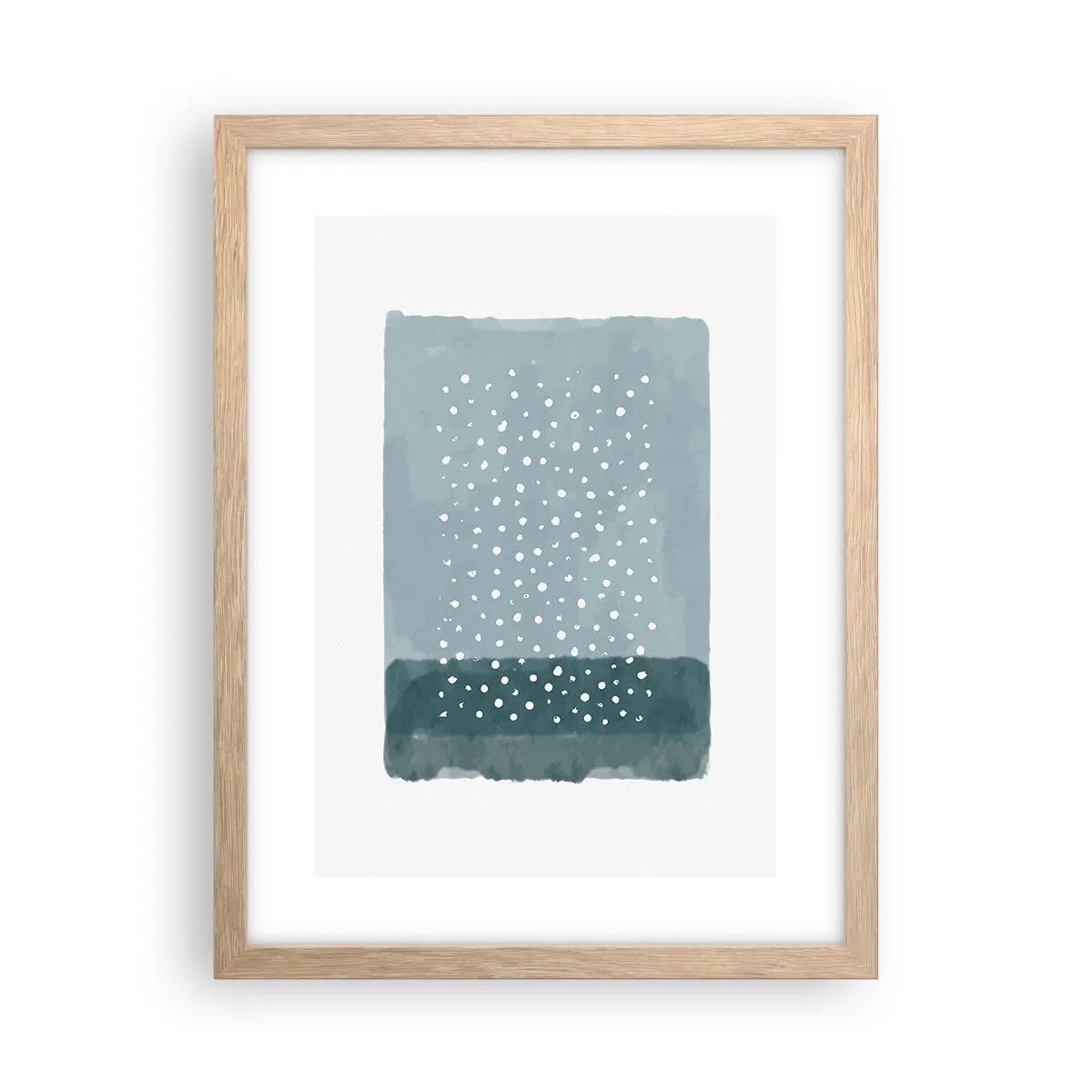 Poster în ramă de stejar deschis - Crescute pe albastru - 30x40 cm