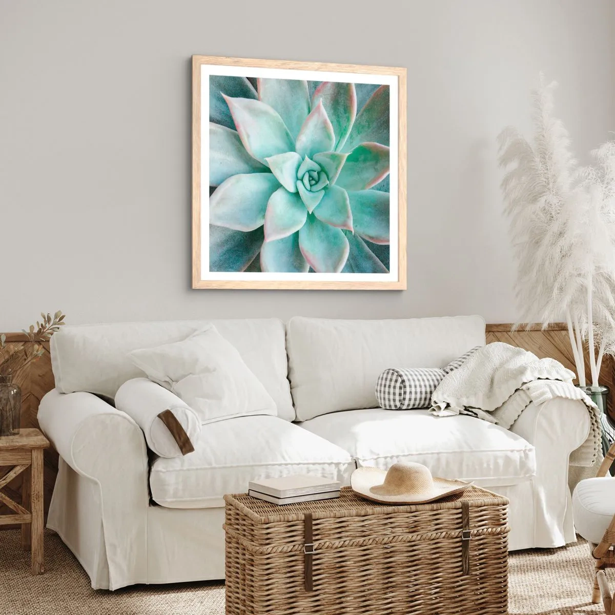 Poster în ramă de stejar deschis - Inima deșertului - 30x30 cm