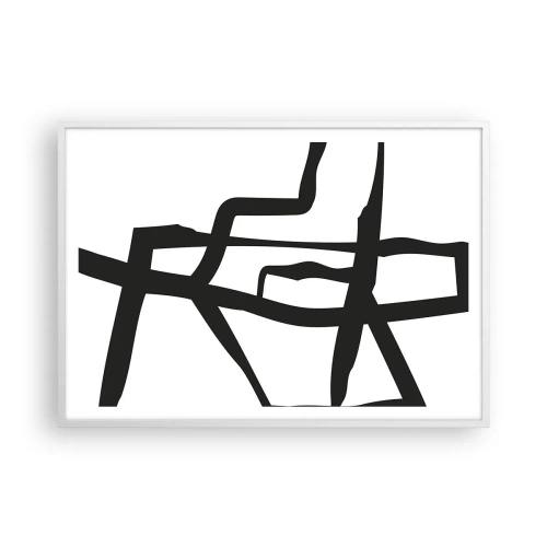 Poster în ramă albă - Construcție în alb și negru - 100x70 cm