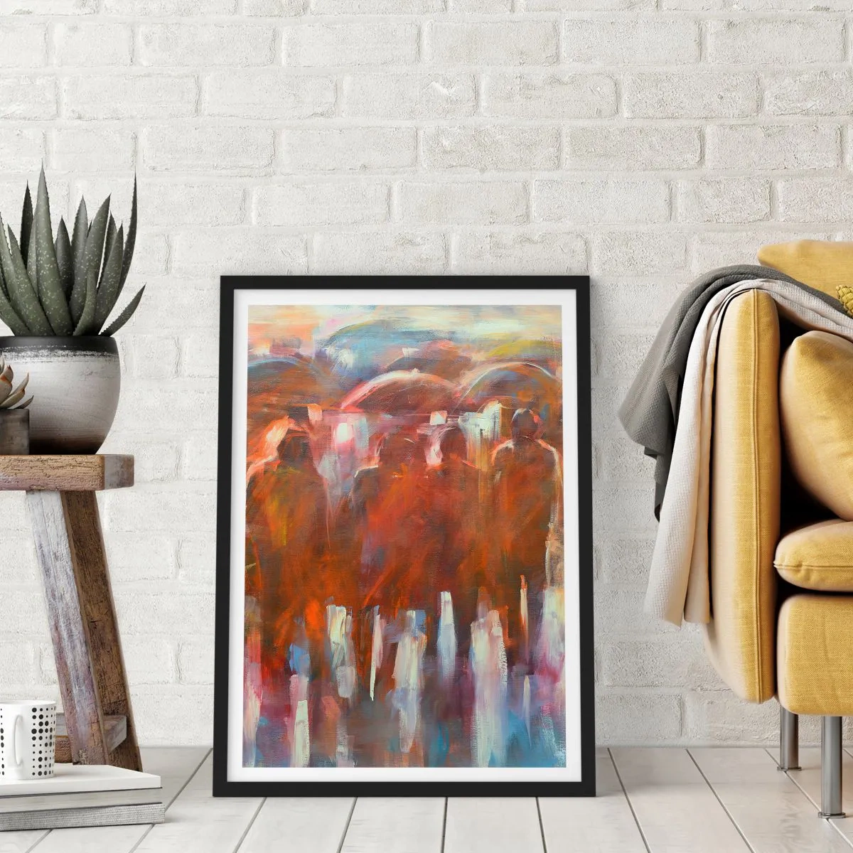 Poster în ramă neagră - Egali în ploaie și ceață - 30x40 cm