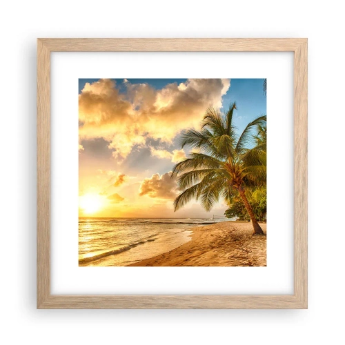 Poster în ramă de stejar deschis - Vară eternă, întotdeauna o vacanță - 30x30 cm