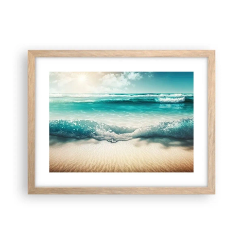 Poster în ramă de stejar deschis - Calmul oceanului - 40x30 cm
