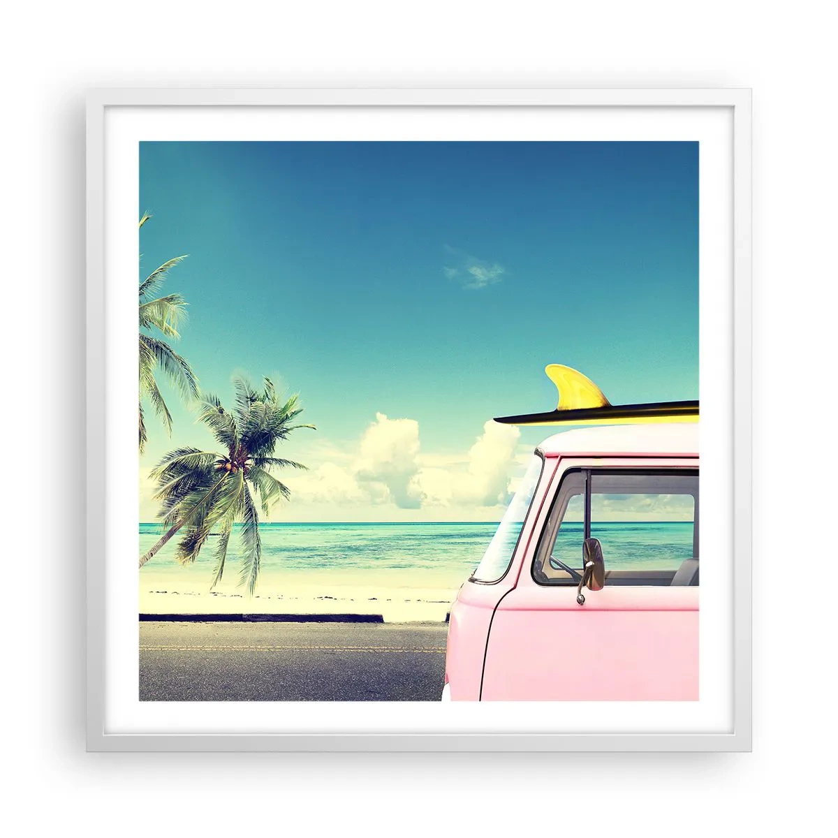 Poster în ramă albă - Să înceapă vacanța - 60x60 cm