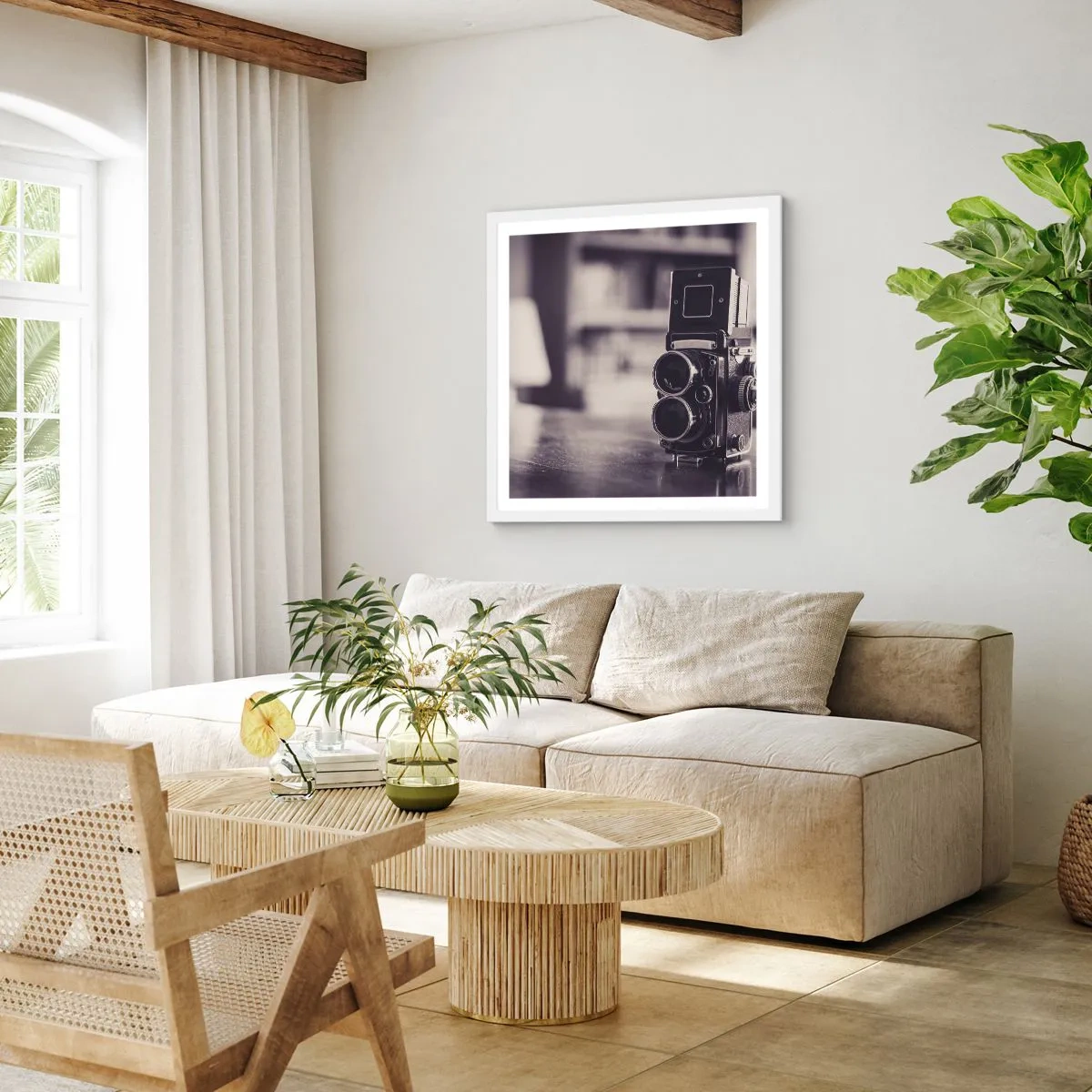 Poster în ramă albă - Magia fotografiei vechi - 30x30 cm