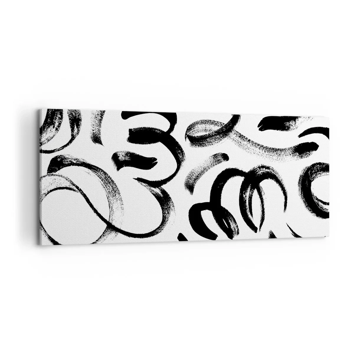 Tablou pe pânză - Negru pe alb - 100x40 cm